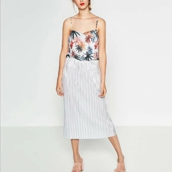 Zara floral metallic dress